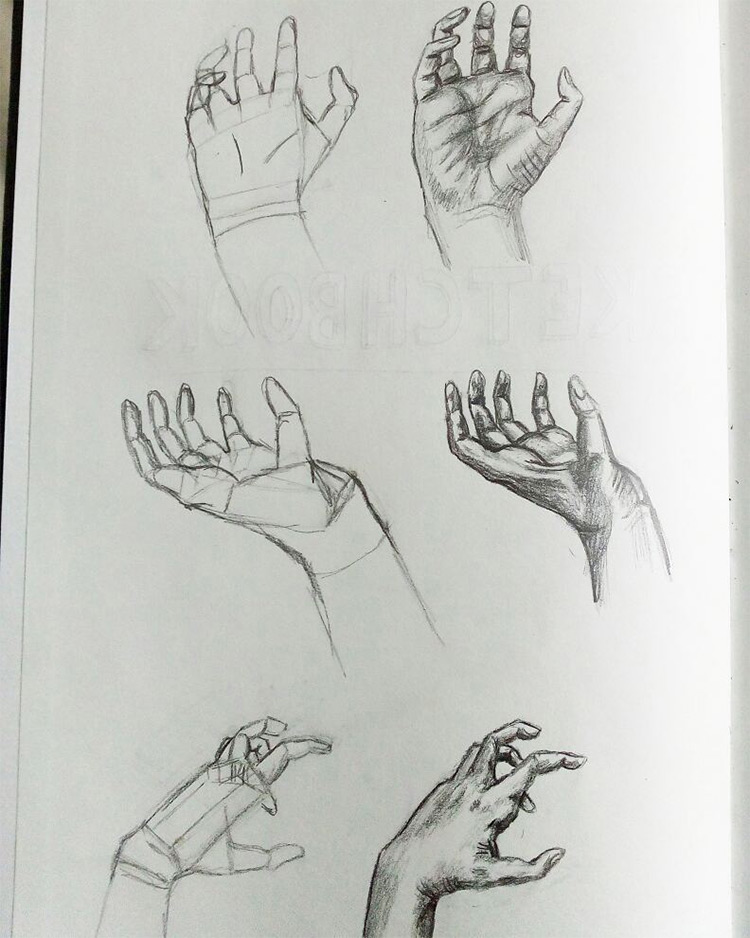 More hand anatomy sketches