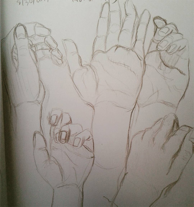 Simple hand sketches for practice
