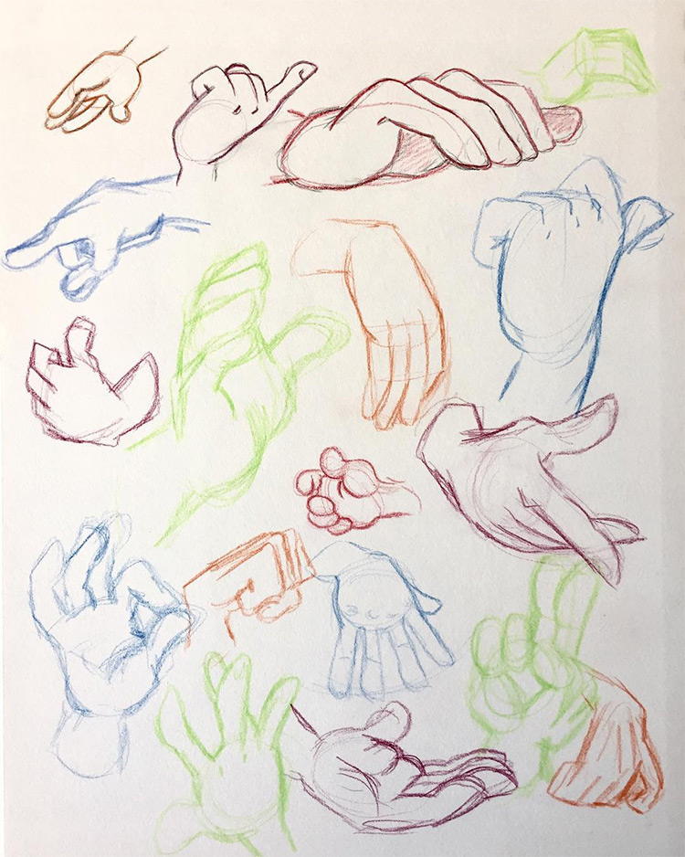 Bright colorful hand drawings