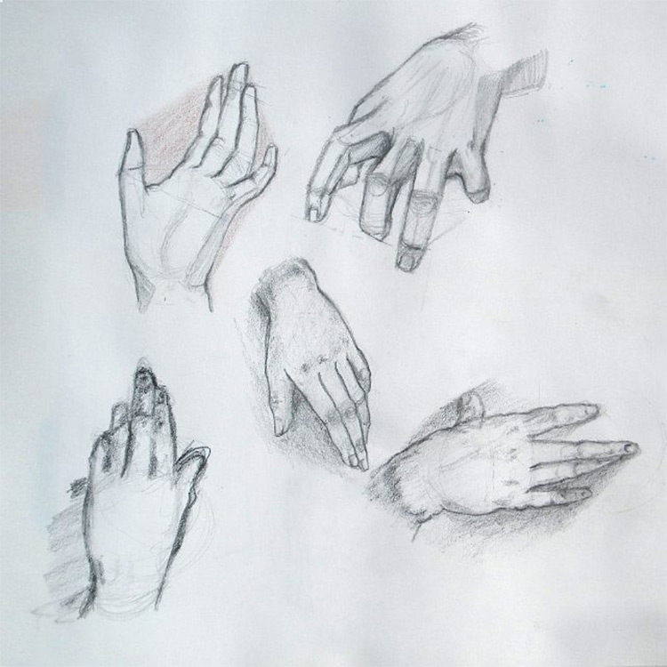 Practice shading hand drawings