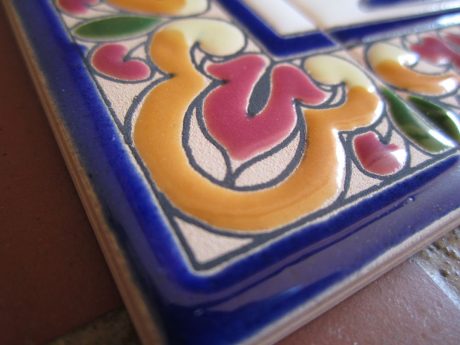 spanish house numbers tile closeup