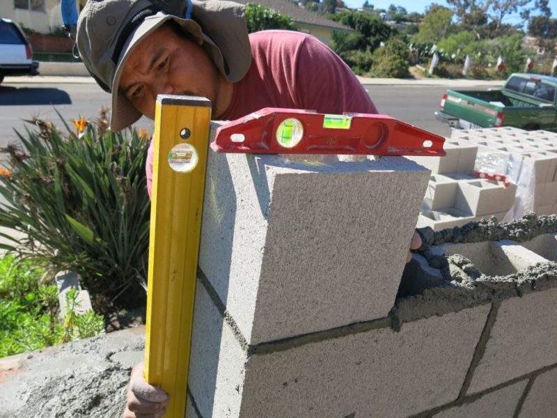 plumb and level the blocks