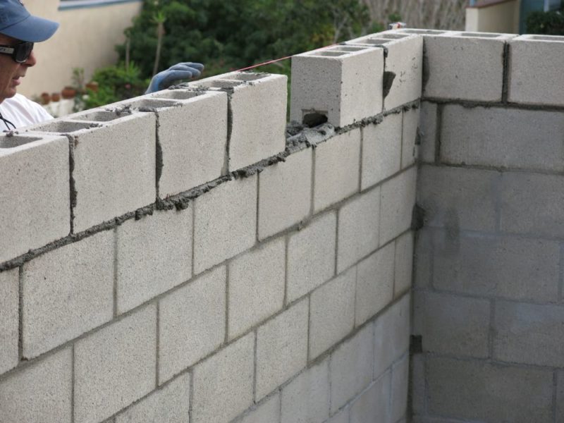 6 inch concrete block wall