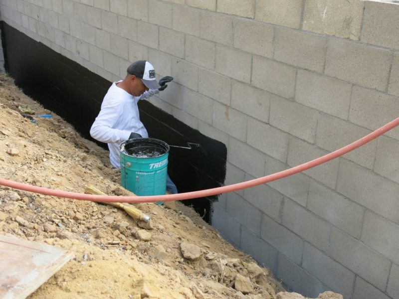 waterproofing a concrete block wall