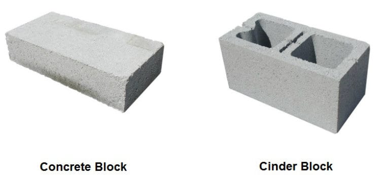 Difference Between a Concrete Block and a Cinder Block