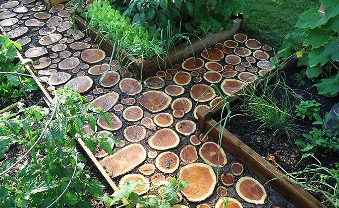 деревянный бордюр для садовых дорожек 4