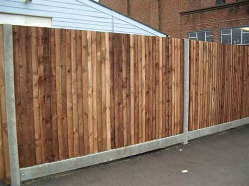 Wood Garden Fence with Concrete Fence Posts