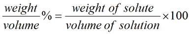Equation for Weight/Volume Percent Solution Concentration