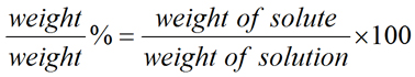 Equation for Weight/Weight Percent Solution Concentration